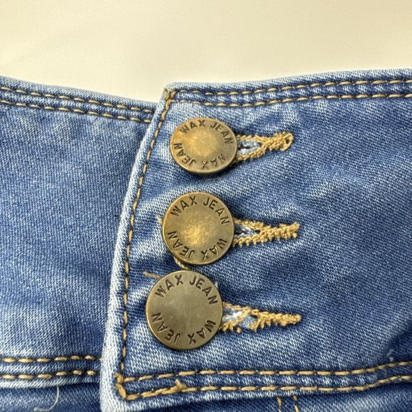 Wax Jeans Butt I Love You Size 0 Skinny Medium Wash Low Rise Denim Blue Stretch - Picture 2 of 9